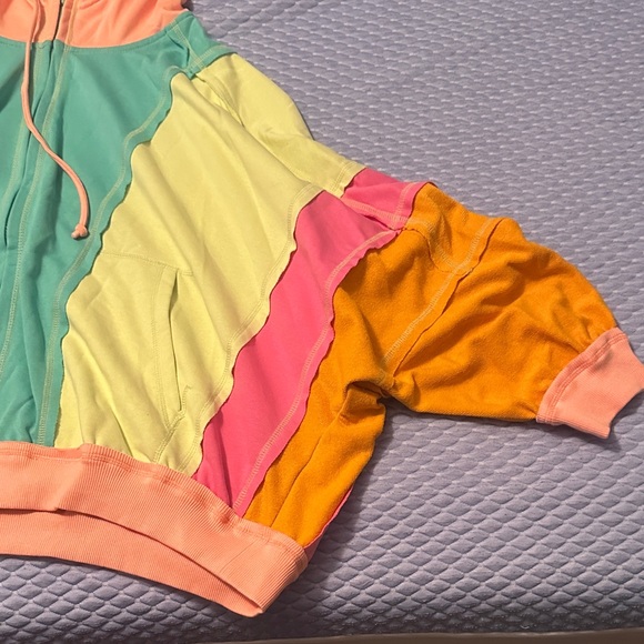 Colorful Patchwork Hoodie Jacket - Picture 2 of 5